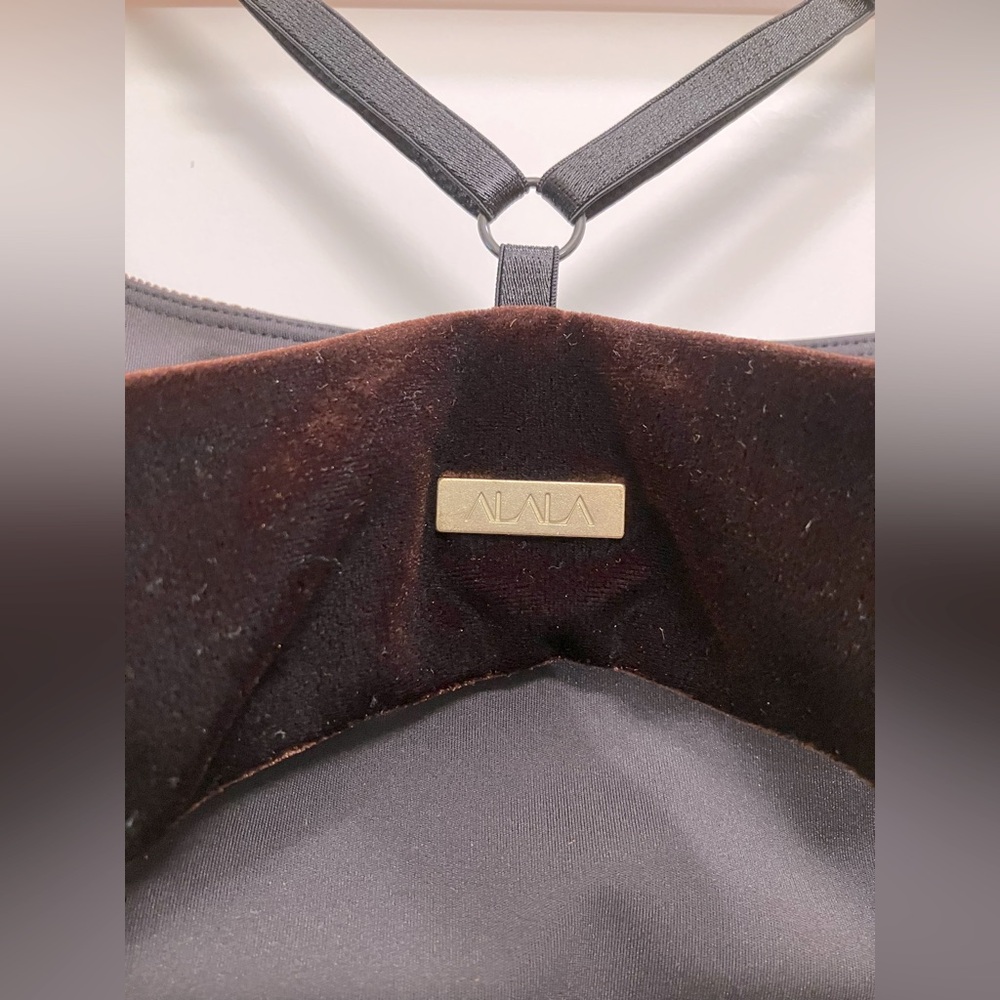 Alala x Revolve NWT Velvet Bra Mocha Brown Adjustable Straps Sporty Small - Picture 8 of 10